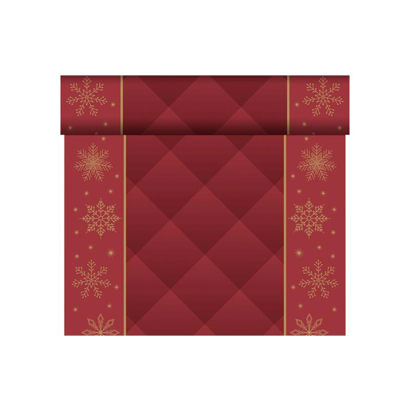 Tischläufer 0,4x24m Rhombus Bordeaux Einwegtischband weihnachten