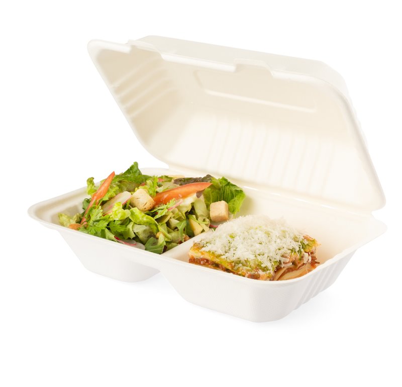 Eine Menüschale mit Salat gefüllt