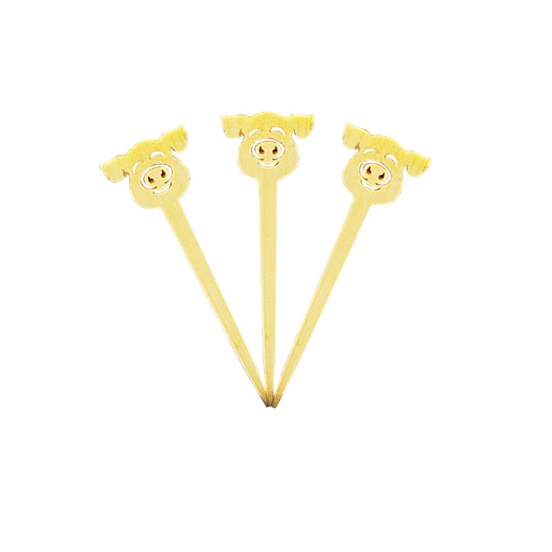 Bambus-Stick mit Schwein Kopf Design für Catering und Präsentationen