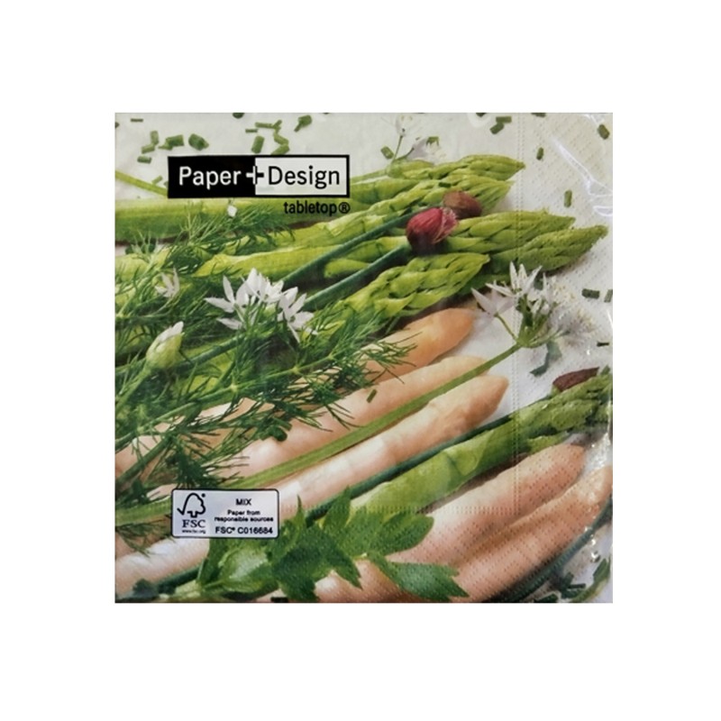Servietten Spargel 33x33 Zelltuch
