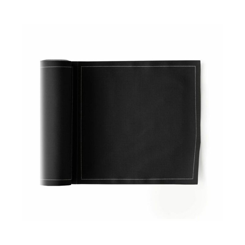 Stoffservietten schwarz 11,7x11,7 Baumwollservietten auf Rolle wiederverwendbar waschbar