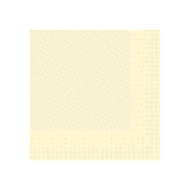 Serviette in Cremefarbe mit weißem Hintergrund