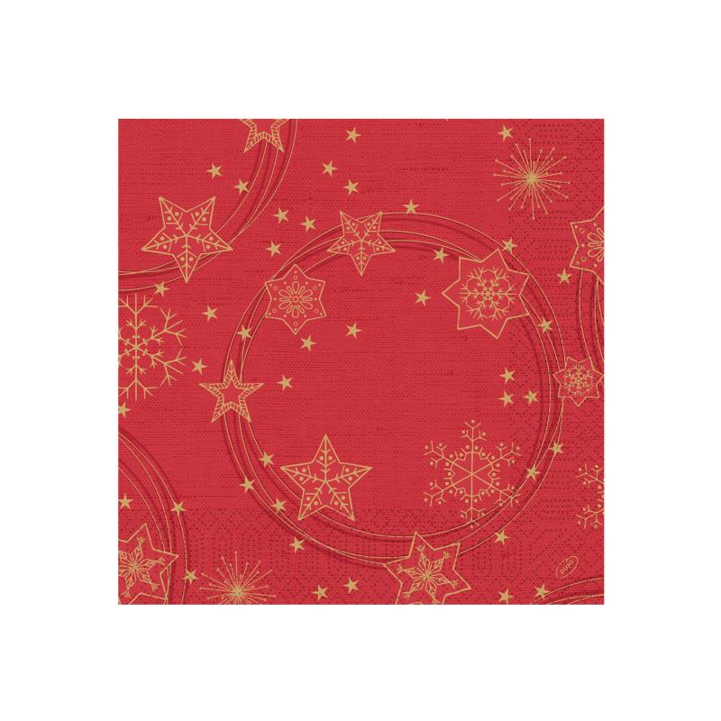 Zelltuch Serviette Star Shine Red 40x40cm.