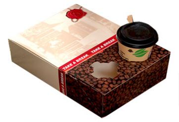 Snackbox mit Kaffeehalterung 310x220x80mm Lunchbox