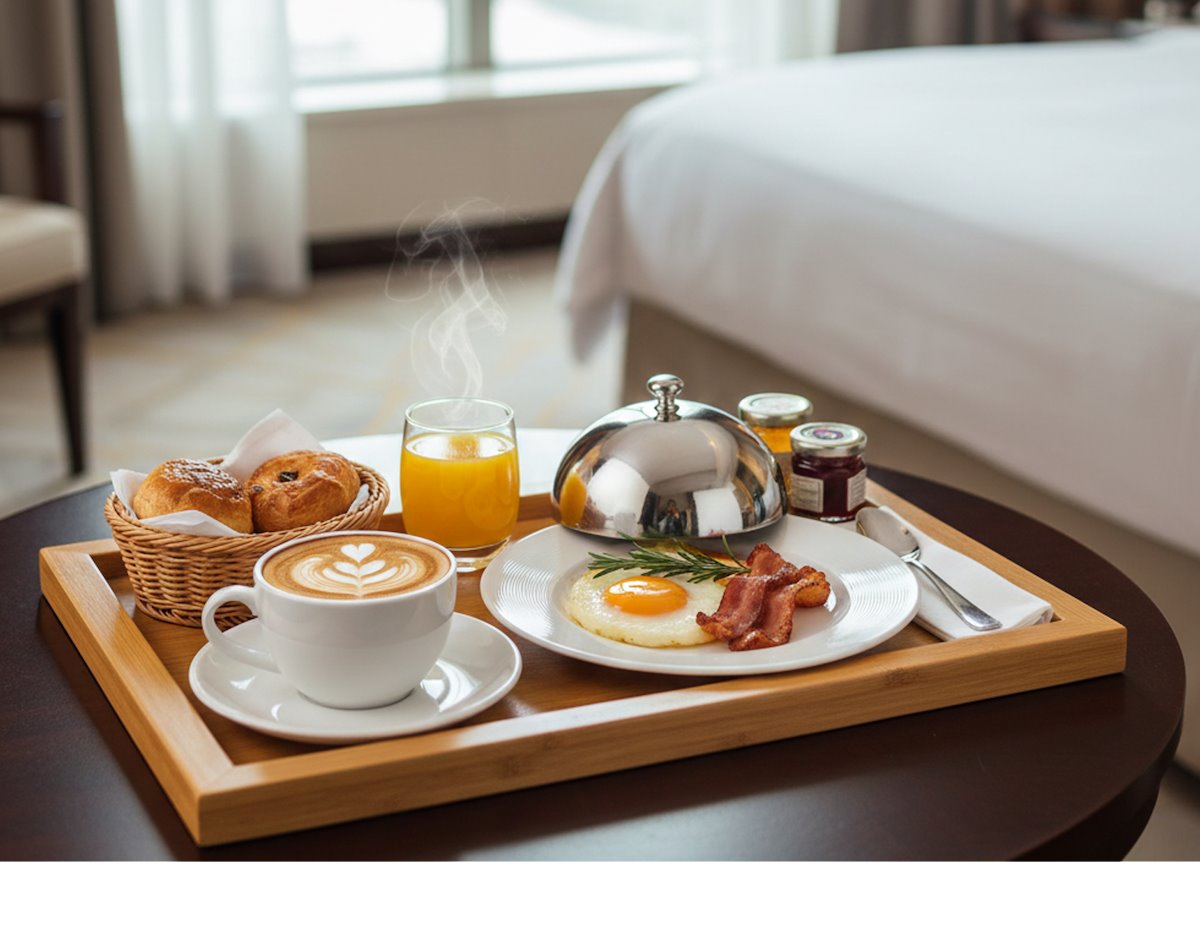 Frühstück auf dem Hotelzimmer