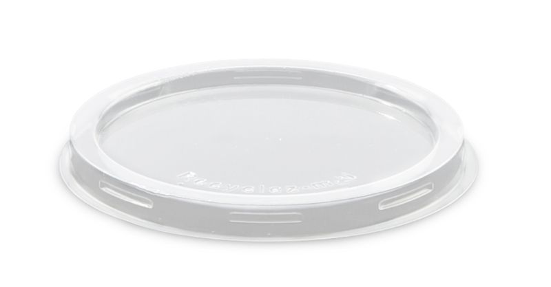 transparenter rPET Deckel zur Ola Bowl 150ml Bagasse in weiß