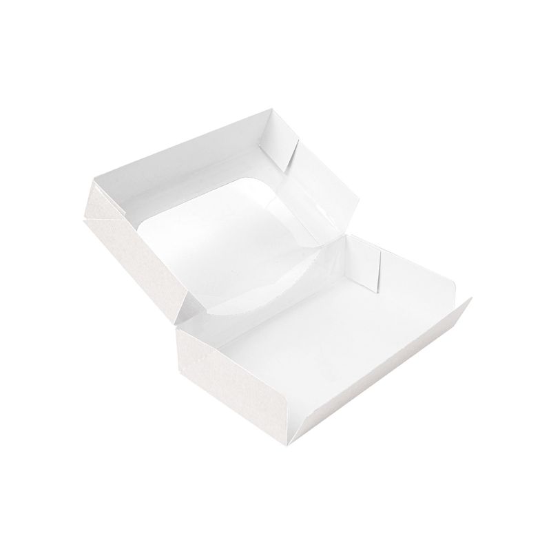 Multifoodbox - weiße Fensterbox mit den Maßen 19,7x12x4,5cm außen weiß und innen weiß mit Fenster