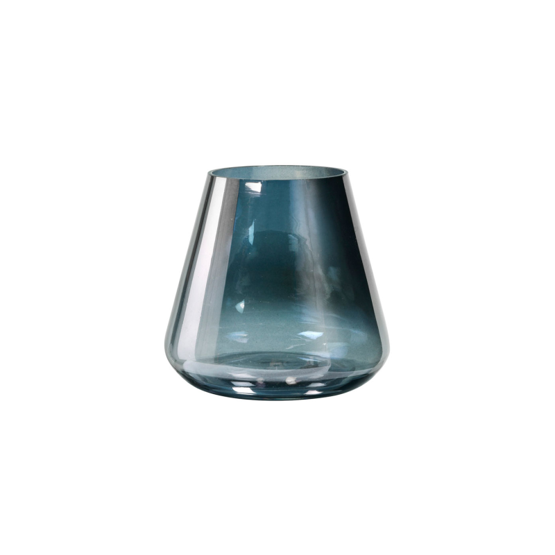 Kerzenhalter Etna 10,5cm x Ø 11,5cm, Kerzenhalter glas blau