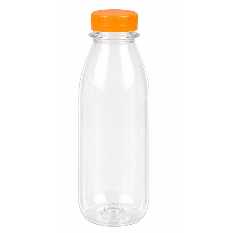 PET Flasche mit 1000ml Fassungsvermögen und orangenem Deckel