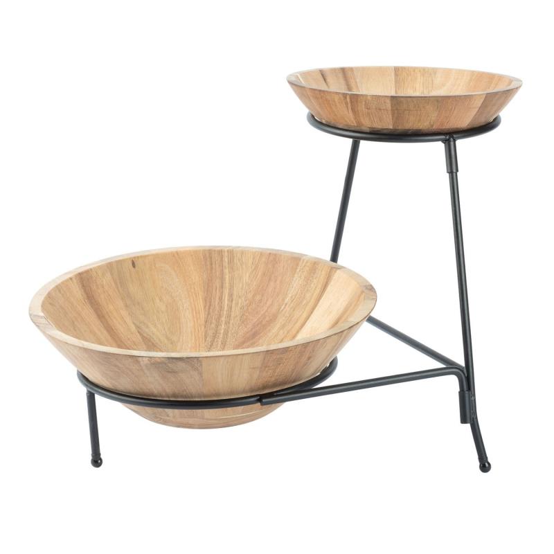 Präsenter für Salat Schale Acacia aus Metall