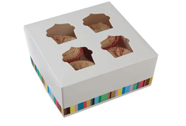 Cup Cake Box 4-er, 150x150x75mm