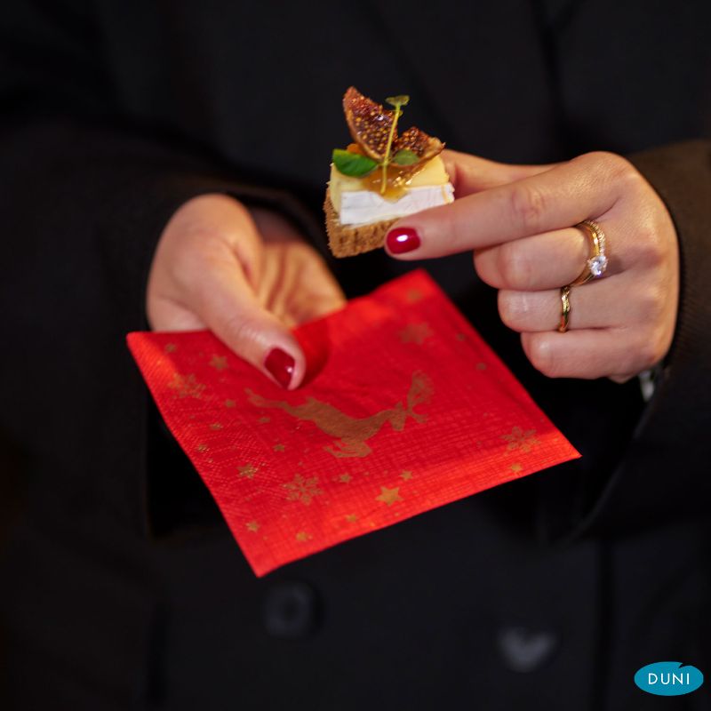 Weihnachtsserviette Shimmer Trees für stilvolle Gastronomie-Dekoration