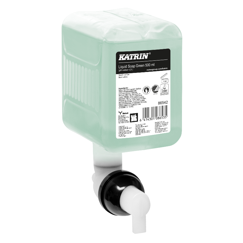 Seife mit integrierter Pumpe in grün
