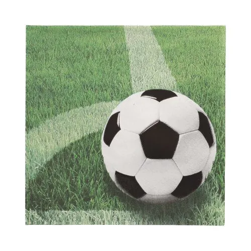 Zelltuch-Servietten 33x33cm 3-lagig 1/4F Fussball 33x33cm, 1/4F