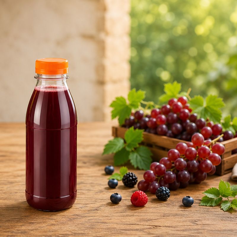 PET Flasche mit 330ml Fassungsvermögen und orangenem Deckel