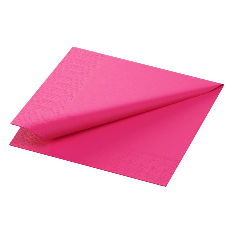 Cocktailservietten Fuchsia 3-lagig 24x24cm