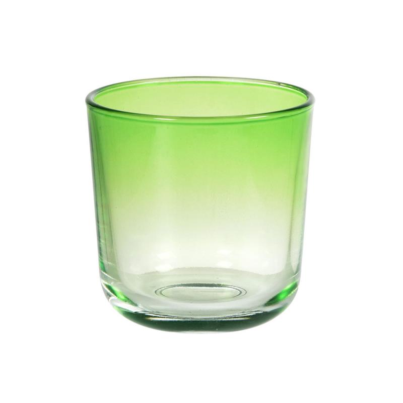 Kerzenglas Ouri Leaf Green 78,5x78cm aus Glas