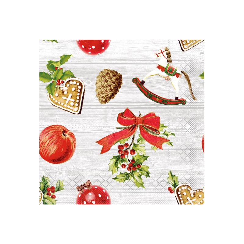 Zelltuchserviette Advent 33x33cm Weihnachtsmotive für gastronomie