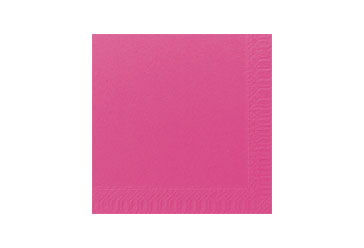 Zelltuch-Servietten 33x33cm, 3-lagig, 1/4 F Fuchsia