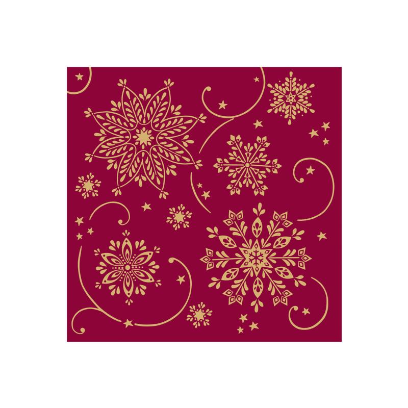 Serviette Cristal Bordeaux 33x33cm Weihnachts Servietten