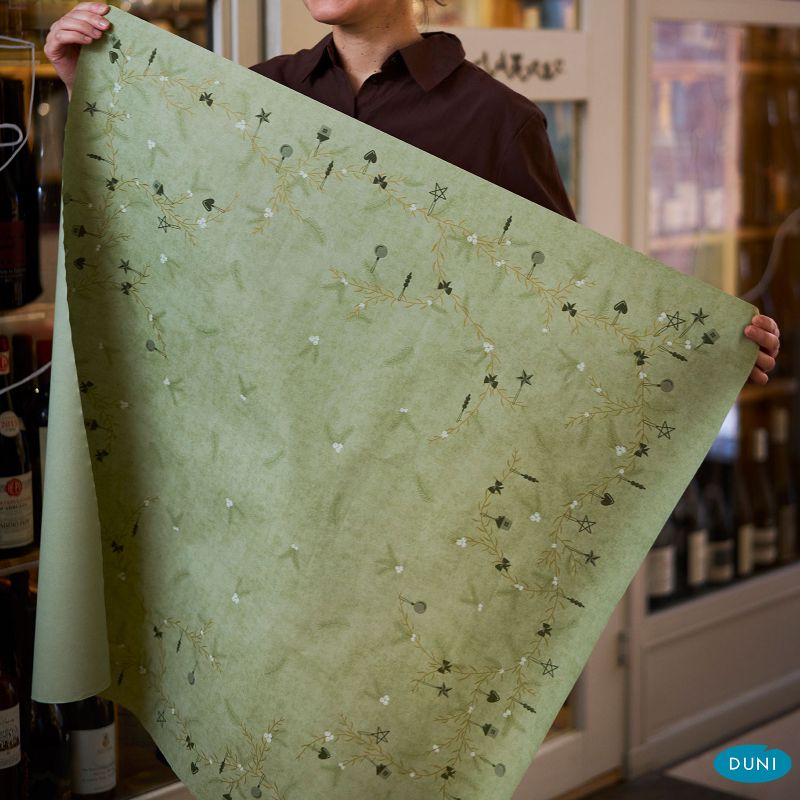 Mitteldecke Noel Pistachio 84x84cm Bio Dunicel Festliche grüne Mitteldecke aus Bio-Dunicel für Gastronomie und Catering