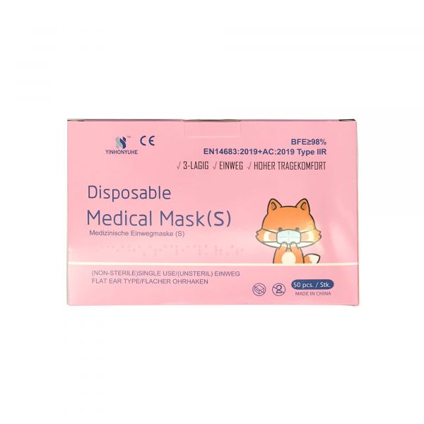medizinische OP Maske für Kinder, rosa Mundschutz Maske rosa