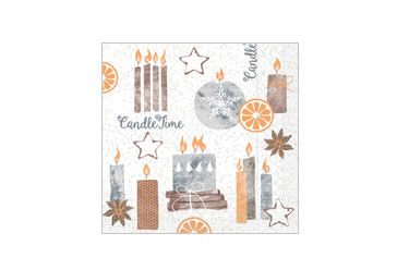 Candle Time grau 33x33cm, 3-lagig, 1/4F