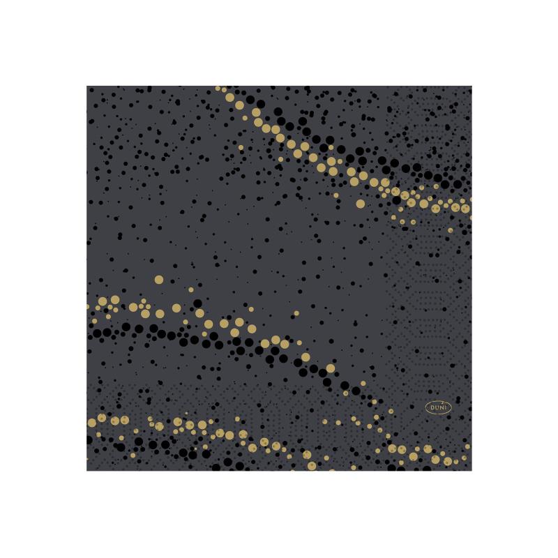 Zelltuchserviette Golden Stardust Black 33x33cm