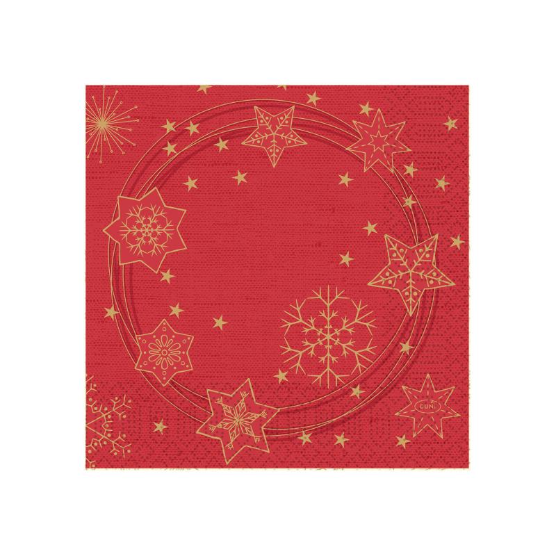 Dunisoft Serviette Star Shine Red 40x40cm