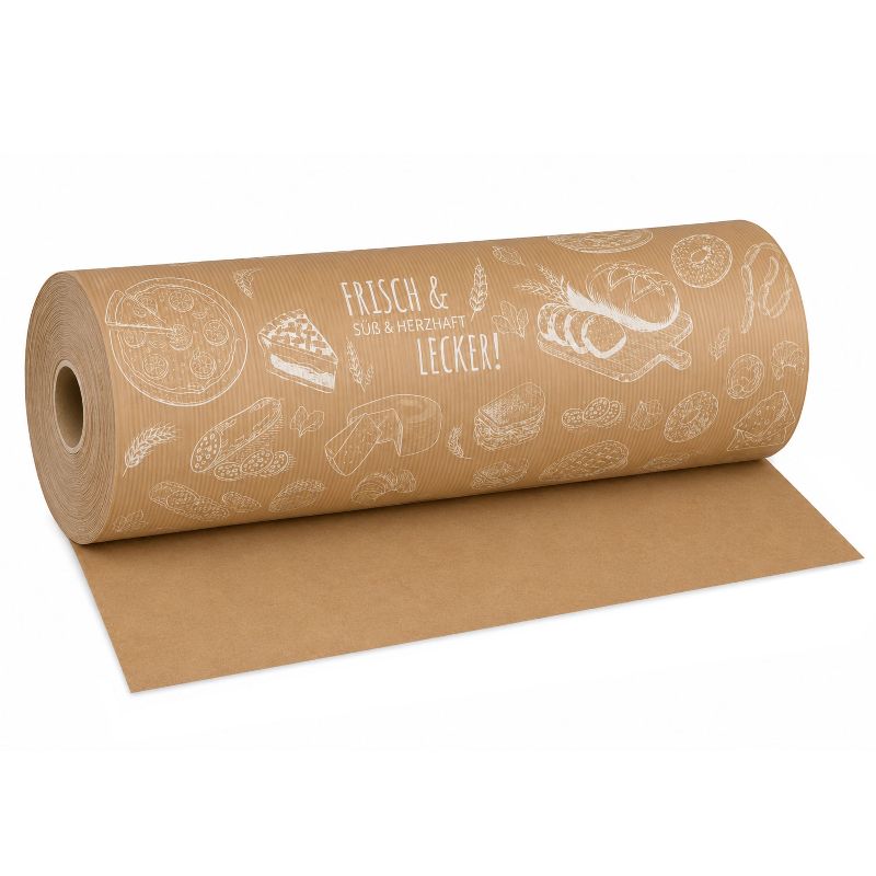 Einschlagpapier auf Rolle mit Motiv frisch & lecker