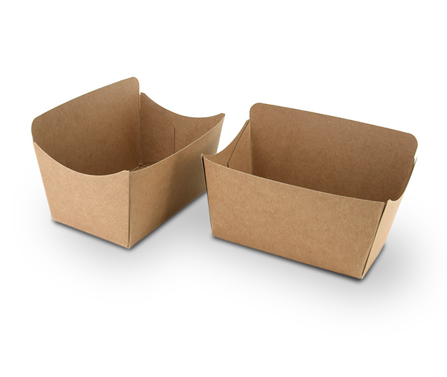 Hamburgerverpackung in braun zum direkten herausnehmen ohne aufklappen