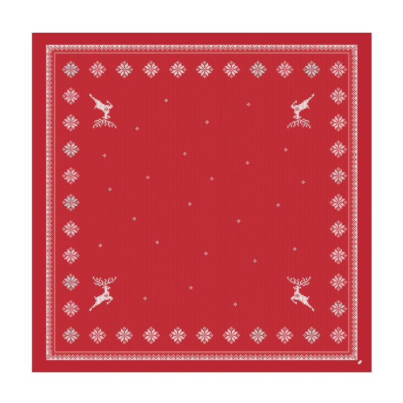 Mitteldecke Knitted Traditons 84x84cm in rot