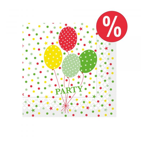 Zelltuch-Serviette Party Ballons33x33cm