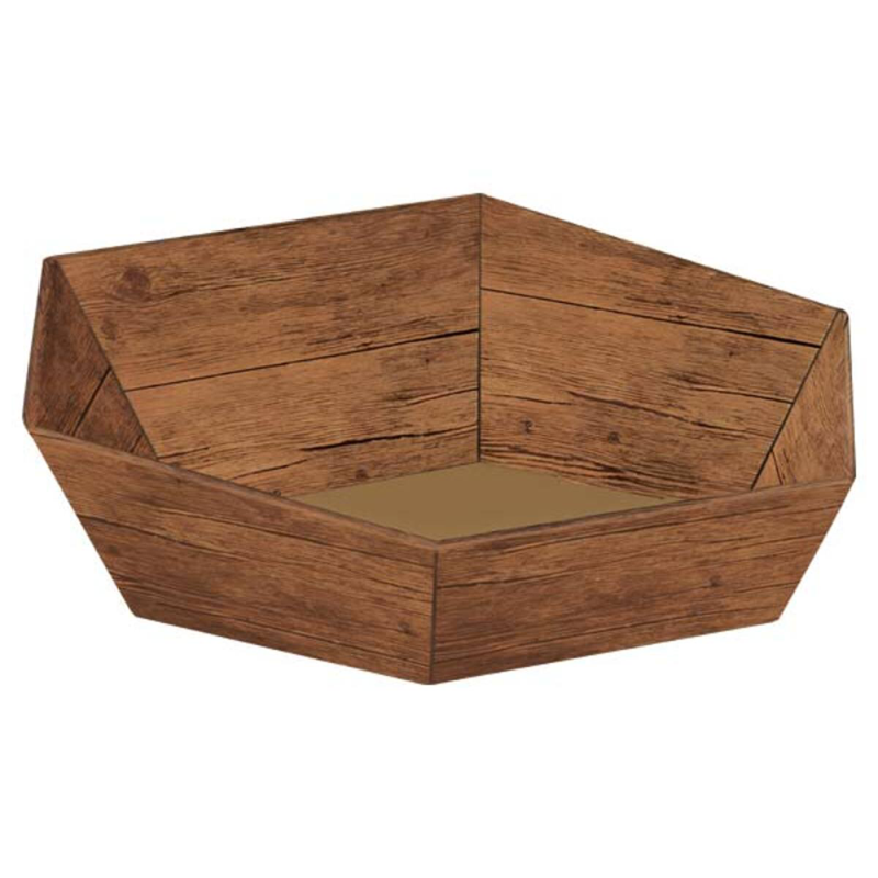Präsentkorb Timber 415x465mm Groß 6-eckig
