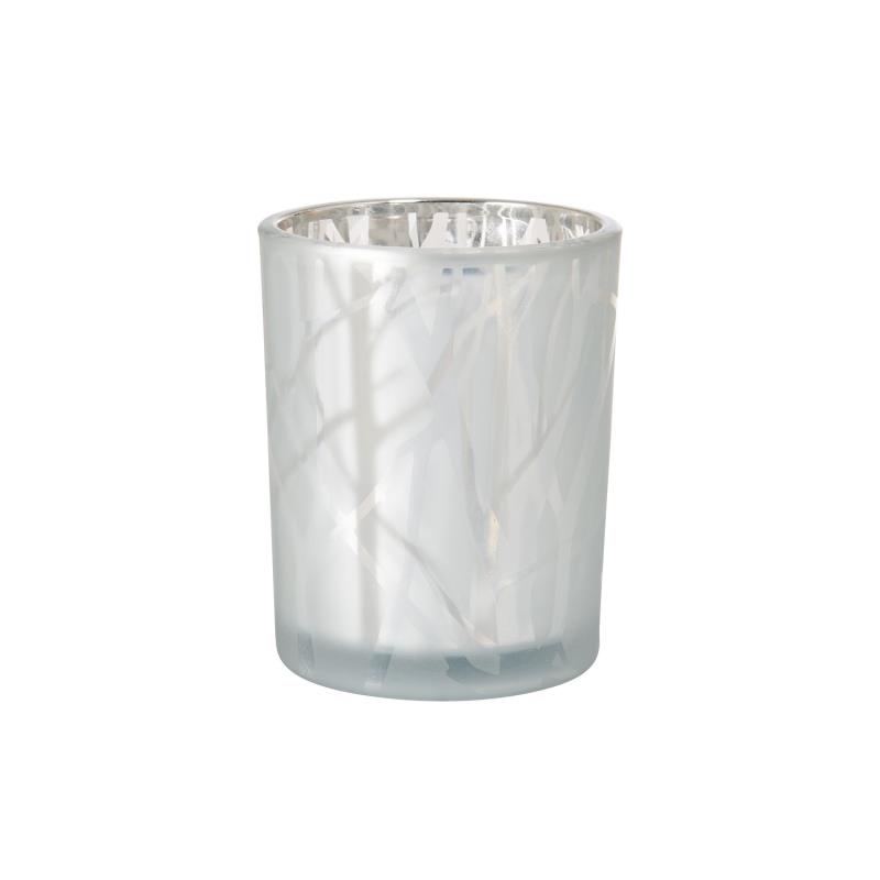 Kerzenhalter Shimmer 10 x Ø 8 cm Weiß