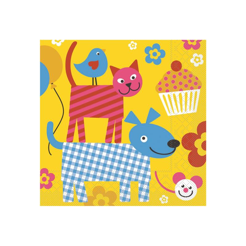 Zelltuch Serviette Happy Kids 33x33cm