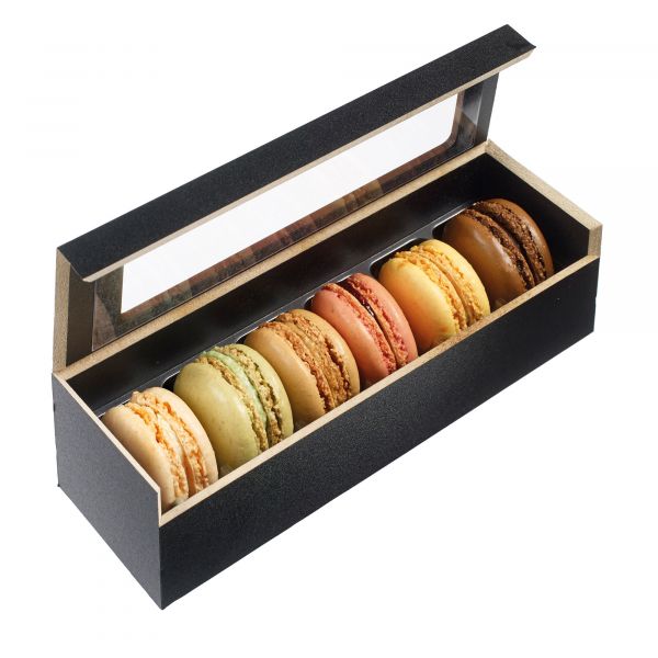 Macaron Holzbox 6-er Konditor Verpackungen