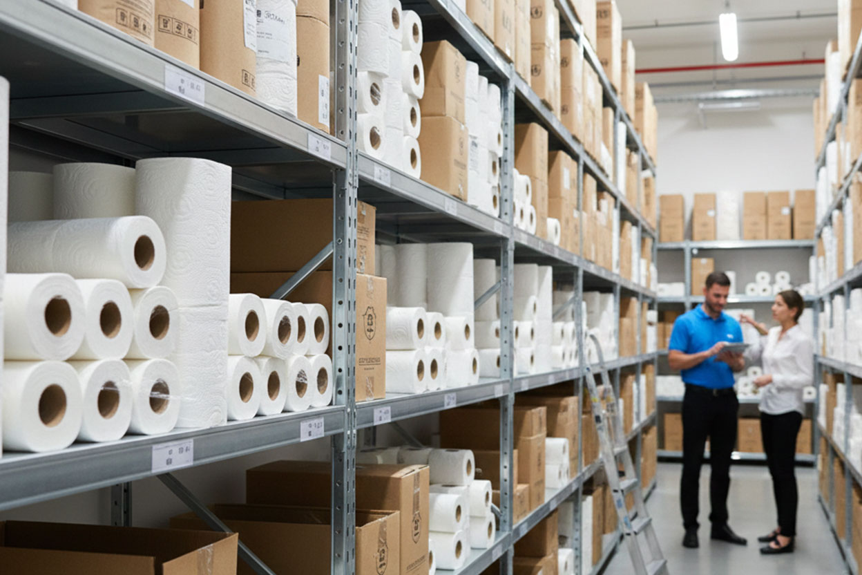 Handtuchrollen im Lager, die hohe Herstellerqualität bieten