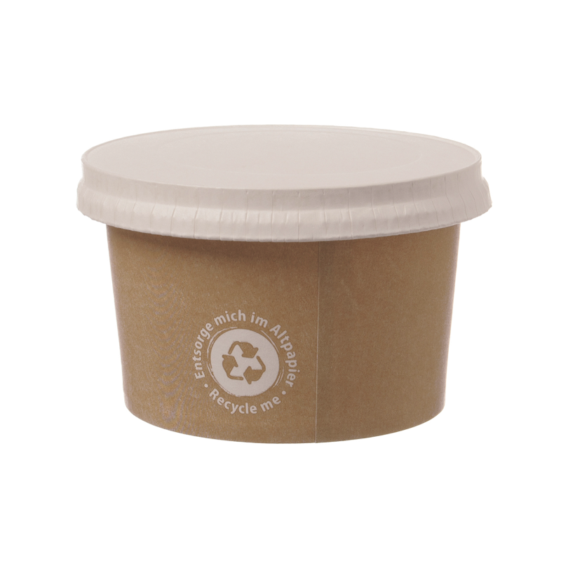 Deckel für Eisbecher BIO 230ml aus Pappe – plastikfrei, mit wasserbasierter Beschichtung, biologisch