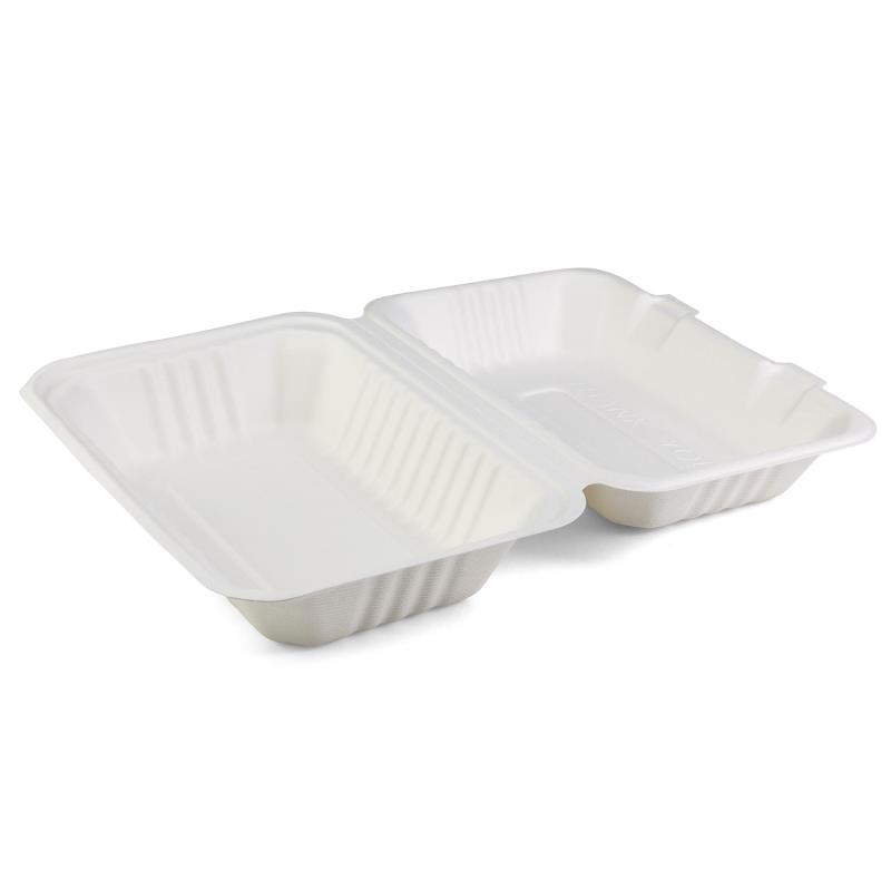 Menübox Senza 230x153x80mm aus Bagasse - PFAS-frei & nachhaltig