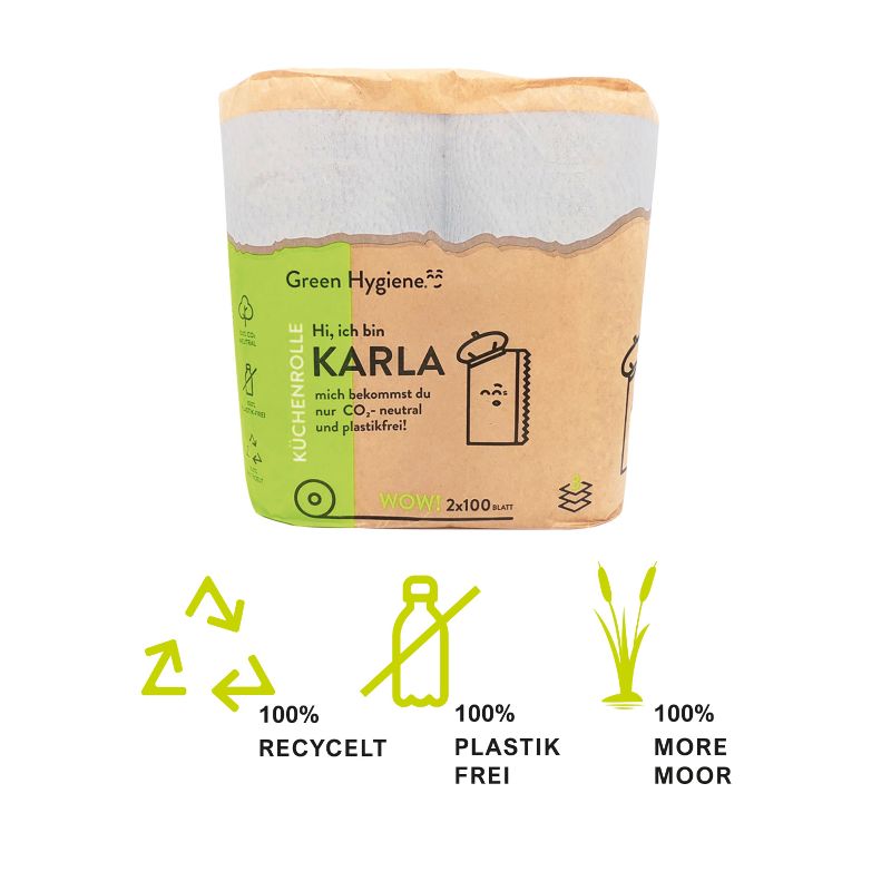 Küchenrolle 3-lg weiß GREEN KARLA