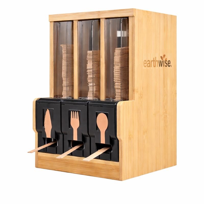 Bambusspender mit 3 Kassetten(Gabel, Messer, Löffel 174 mm)