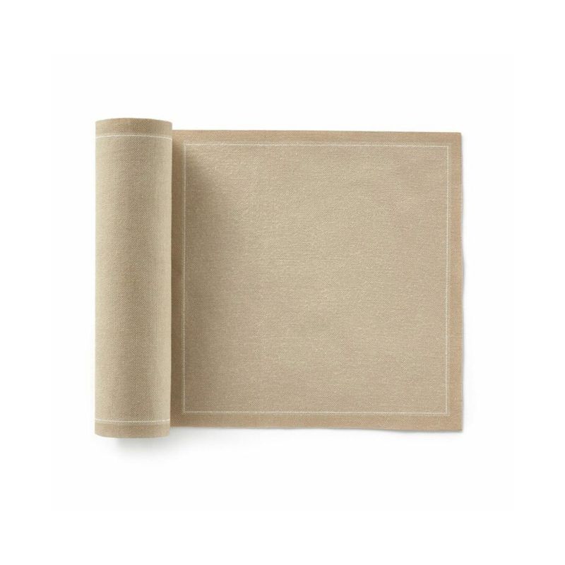 Stoffservietten beige 20x20cm Baumwollservietten auf Rolle waschbar