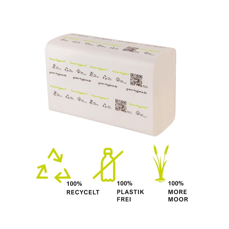 Falthandtücher 21x24cm, 2-lg weiß, GREEN INGEBORG