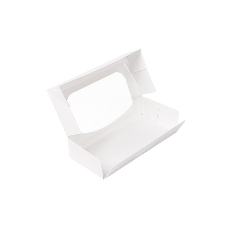 Multifoodbox - weiße Fensterbox mit den Maßen 19,7x9x4,5cm außen weiß und innen weiß mit Fenster