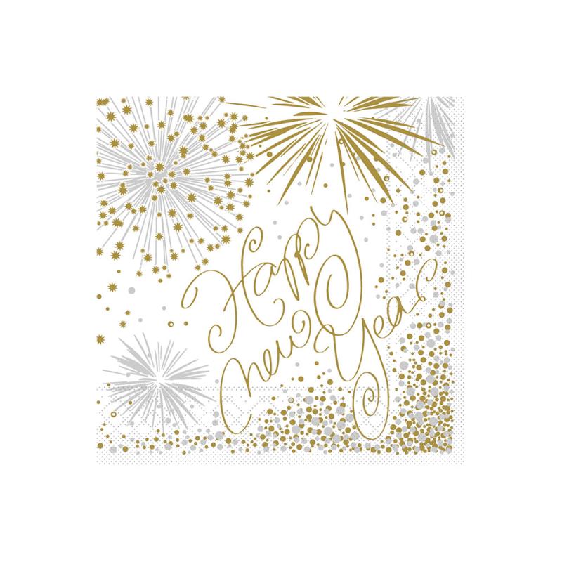 Zelltuch Serviette Happy New Year 33x33cm