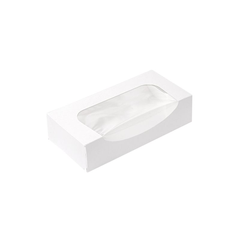 Multifoodbox - weiße Fensterbox mit den Maßen 19,7x9x4,5cm außen weiß und innen weiß mit Fenster