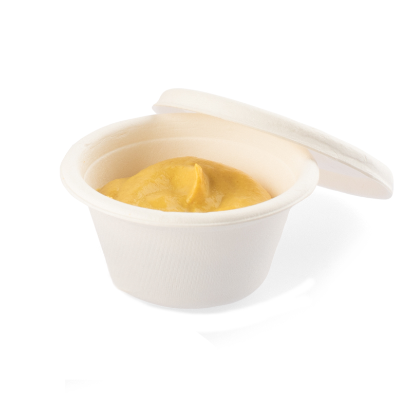 Senza Deckel Ø65mm für Dressingbecher aus Bagasse - PFAS-frei & nachhaltig