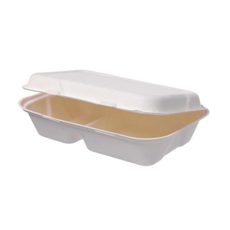 Menüboxen Eco 240x160x65mm 2-geteilt aus Bagasse