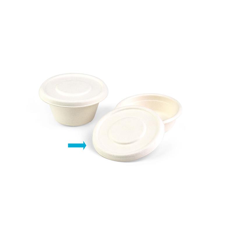 Senza Deckel Ø65mm für Dressingbecher aus Bagasse - PFAS-frei & nachhaltig